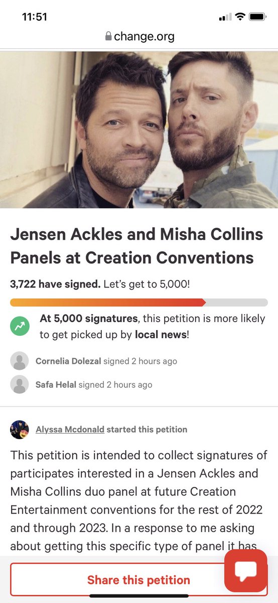 LyssaHellbent's tweet photo. While youβre at the convention this weekend meeting new people and seeing old friends ask them if they have signed the petition. We want more JenMish panels. There is a new link easier to remember for con weekend .(yes the old links will still work) https://t.co/FdfQACohvQ https://t.co/eupvGUeerQ