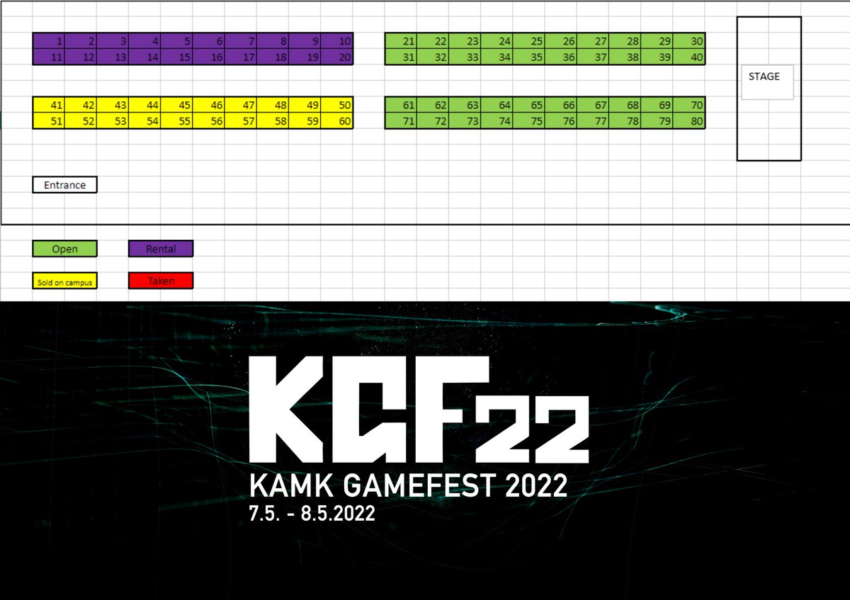 Päivämäärät ja paikat #KAMKGameFest2022 lipunmyyntiin on nyt julkaistu! 🎫 Lisätietoja löydät täältä:

kamkgamefest.fi/?page_id=38

Meiltä löytyy yli 60 konepaikkaa omille tietokoneille, sekä <a href="/CoolerMasterND/">Cooler Master Nordics</a> vuokranurkkaus! 🖥️

#esportsfi #kajaani #lanparty