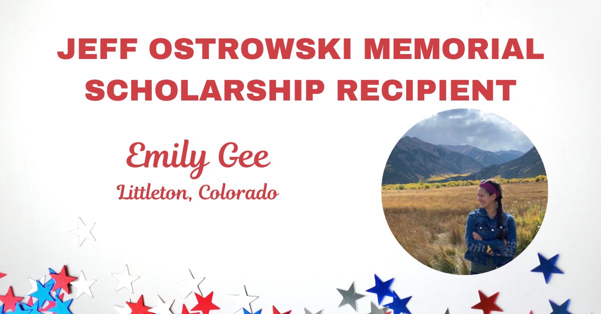 Congratulations to the first-ever Jeff Ostrowski Memorial Scholarship recipient, Emily Gee! Emily is a PPS member from Littleton, Colorado.