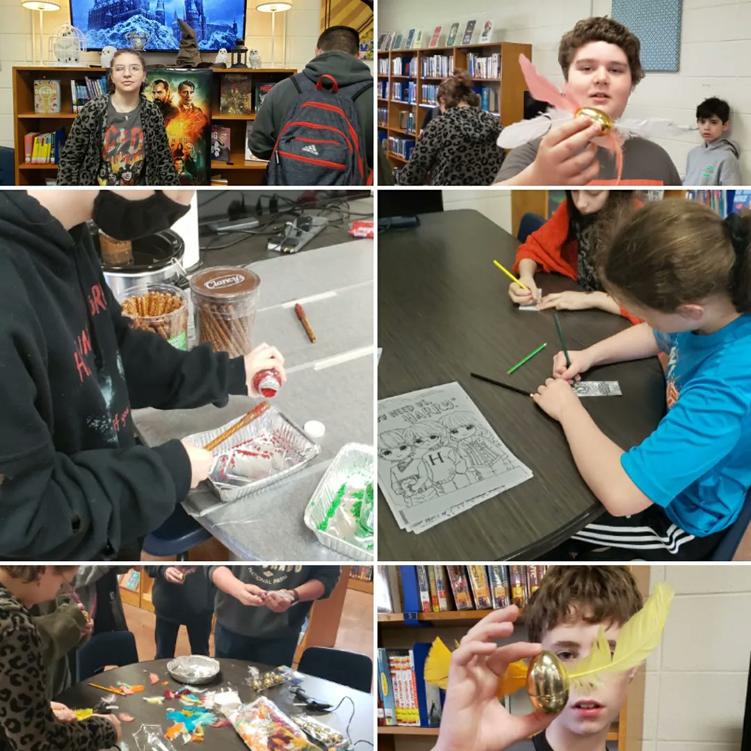cdwilkins2's tweet image. We are not done celebrating #SchoolLibraryMonth @Library_PVMS HP morning included chocolate wands, golden snitches, trivia and much more! Join us next Thurs morning for Throwback Thursday! #spslib #bestjobever
