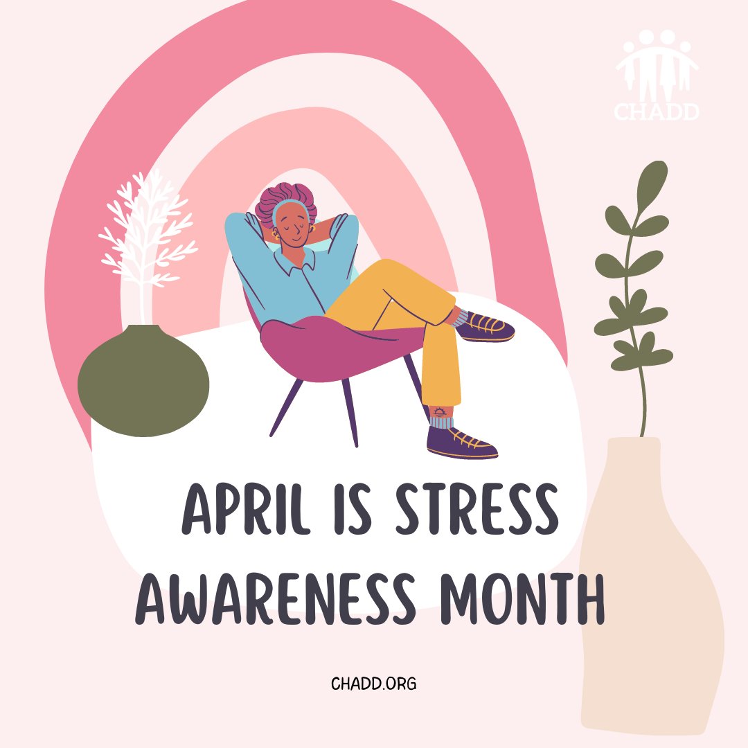CHADD_ADHD's tweet photo. Learn more about stress and ADHD at https://t.co/zFZKPQaRRN.
#adhd #stressawarenessmonth #adhdandstress #adhdarticles #adhdinformation https://t.co/75XblLXPXR