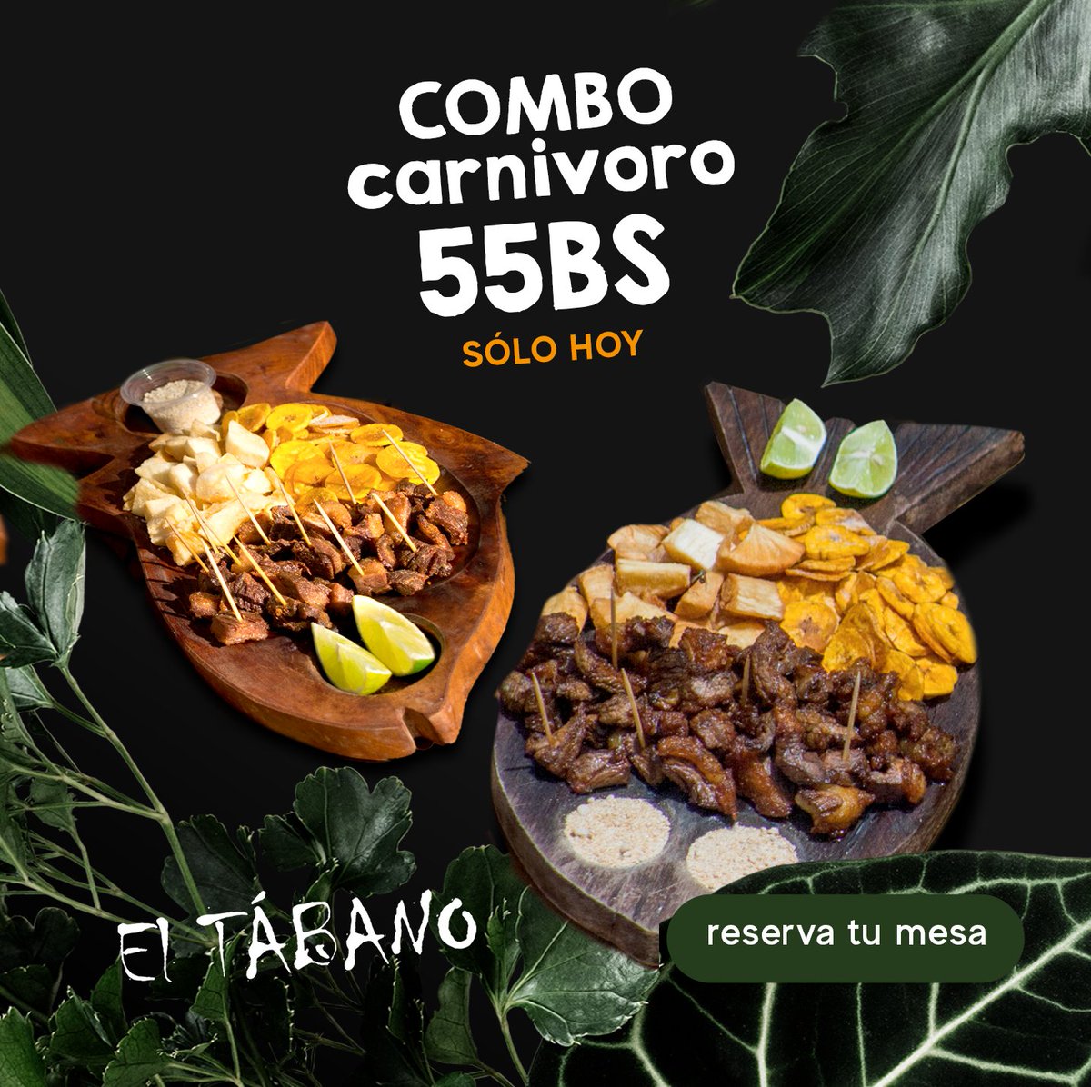 EltabanoPub's tweet photo. ¡COMBO CARNÍVORO! 🐆
Un piqueo de queperí frito + Un Piqueo de Charque beniano a solo 55 Bs.
#ElTábano #JungleStyle
Todos los jueves hasta agotar stock.
👉🏽78366449
O envía un mensaje a Whatsapp dándole click a este Link 👉 https://t.co/rE2Ug3y3GS https://t.co/Q71ro0W0g8