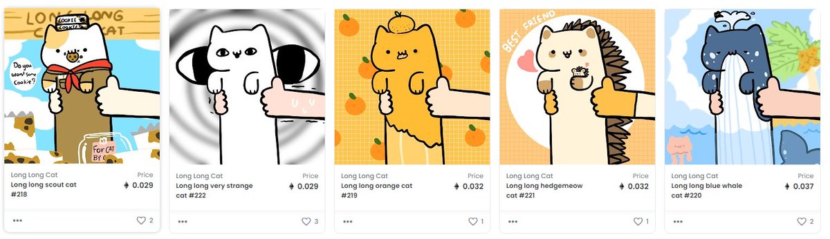 new long long cat on <a href="/opensea/">OpenSea</a>  already drop which one you like most ? :3 
opensea.io/collection/lon…
#NFTs #NFTCommmunity #nftcollectors