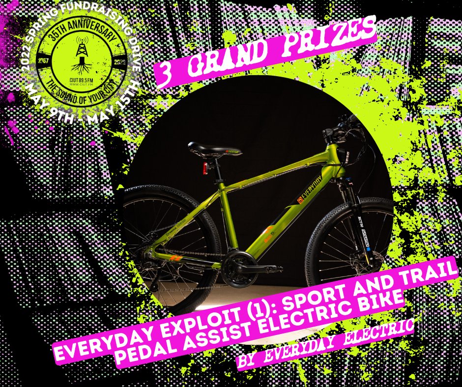 CIUT895FM's tweet photo. Riding is fun! 
From commutes to trails to leisurely rides, @everydaybicycle  has an e-bike just for you. Our good friends have gifted our Grand Prize w/ 3 e-bikes!  
Donate early: https://t.co/u1BZ0yFjdT &amp; help us reach our $100k goal
See them in action: https://t.co/OHtb1PT04g https://t.co/Hx8r3mVhjj