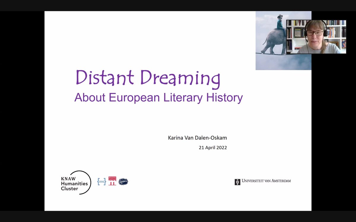 The future of literature in Europe; challenging multilingual European landscape - topics examined by Karina van Dalen-Oskam in her seminal key speech on Distant Dreaming About European Literary History tonight.