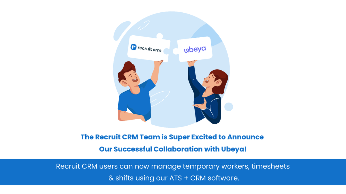 CrmRecruit's tweet photo. We are super stoked to announce our partnership with @Ubeya_! Together we'll be empowering recruitment agencies worldwide manage temporary workers better.
#partnership #ubeya #recruitcrm #brandmoments #recruitmentagency #executivesearch #staffing #humanresources #rectech https://t.co/wfNzrwub3w