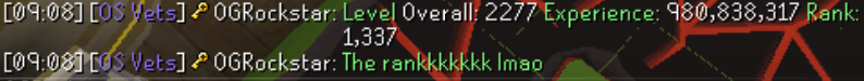OgRockstar's tweet photo. 1337, nice #OSVets #Maxed #almost1btotal #OSRS https://t.co/5SWW10hr0r