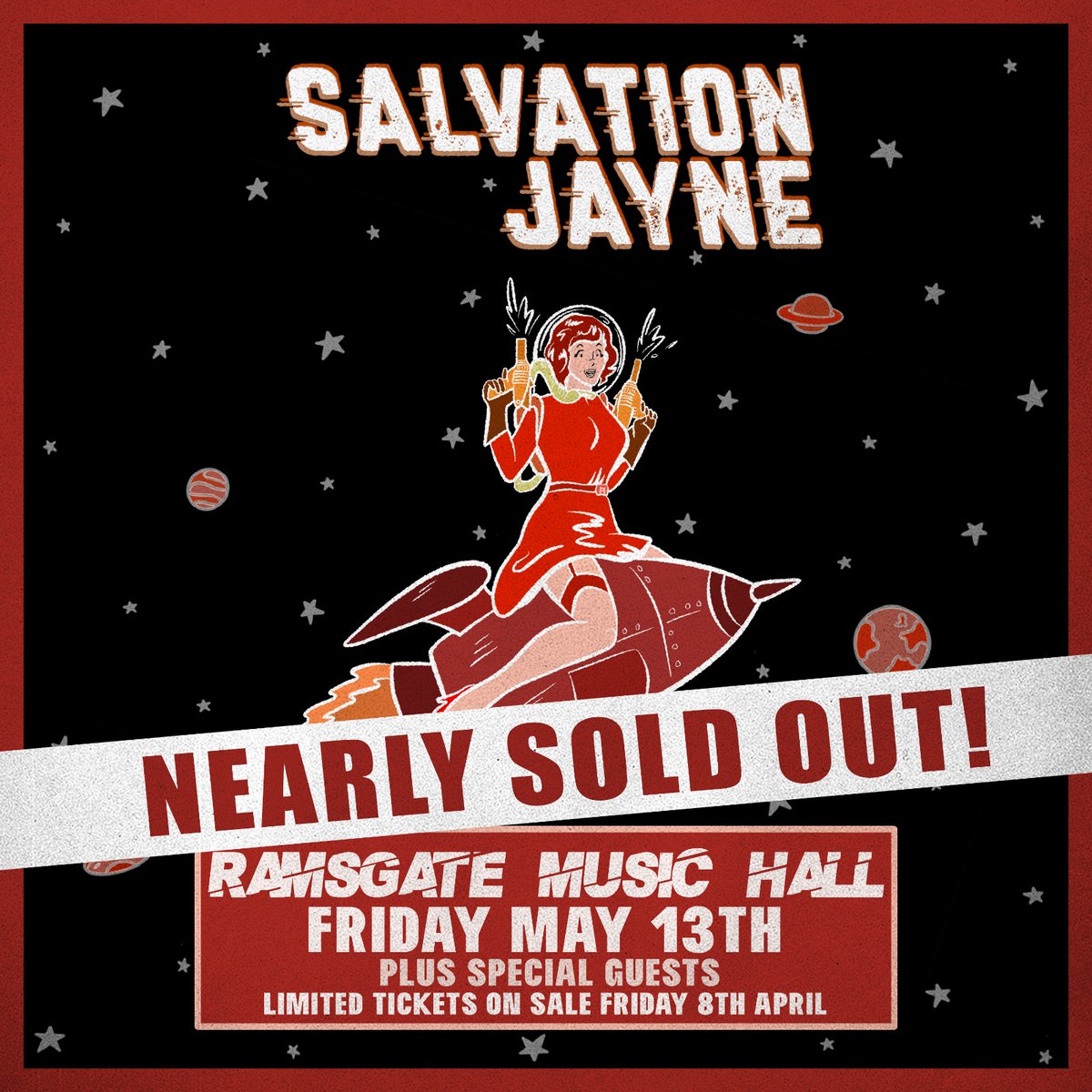 Salvation Jayne (@salvationjayne) on Twitter photo You guys, we've almost sold out the <a href="/RamsgateMH/">Ramsgate Music Hall</a> 😍! Only a handful left now. Go get 'em!
🎟️ bit.ly/RamsgateMH You guys, we've almost sold out the <a href="/RamsgateMH/">Ramsgate Music Hall</a> 😍! Only a handful left now. Go get 'em!
🎟️ bit.ly/RamsgateMH