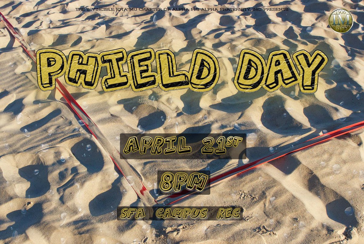 SFA_ALPHAS's tweet photo. PHield Day is today!
Fun β’ Games β’ More
Donβt meet us there, beat us there π€πΎ
#SFAlphas #SFAPEril https://t.co/I3tHwLnEdh