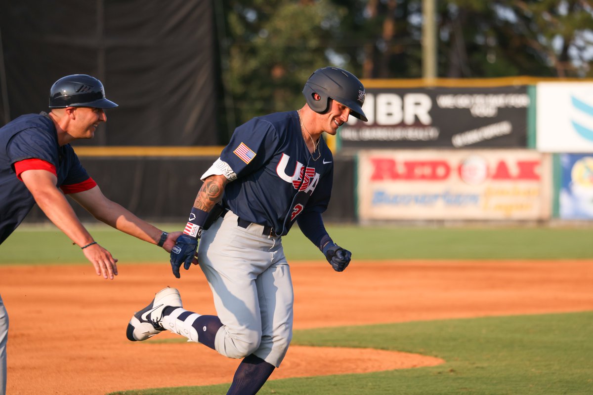 USABaseball's tweet photo. After launching a homer, those high fives with your third base coach just hit different 💪 

Happy #NationalHighFiveDay! https://t.co/kMtY3ohuFP