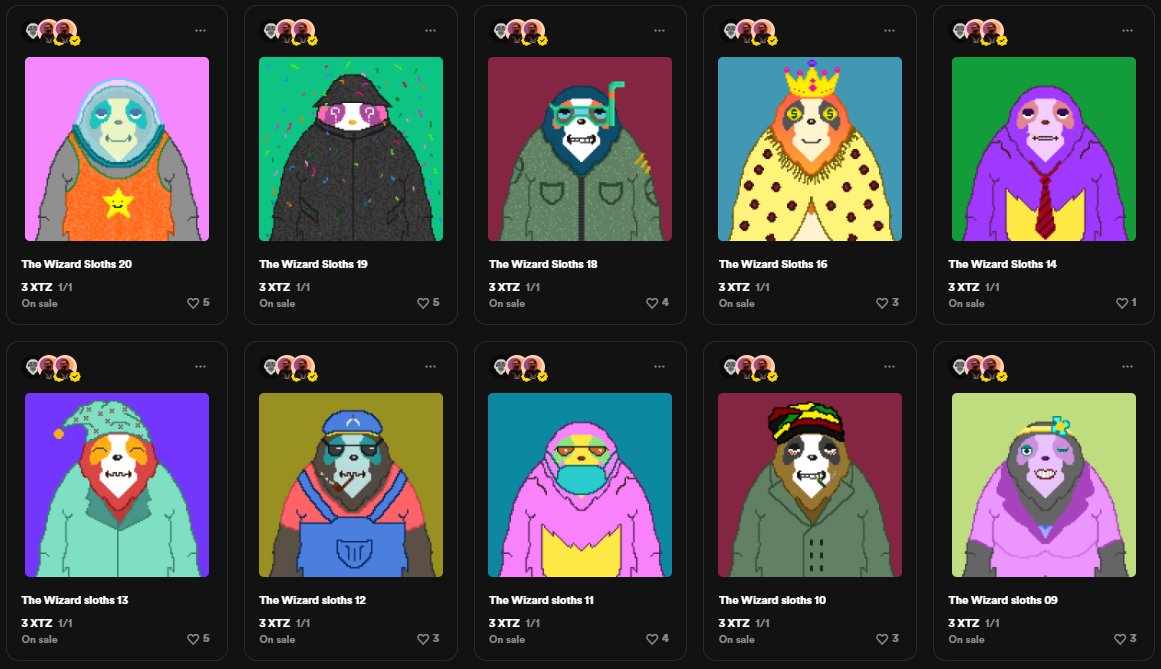 miladsoli_eth's tweet photo. Hello everyone! 💥✨
first part of The Wizard Sloths available on @rarible
1/1 NFT collection with 100 items
First step drop 50 Items 
Price : 3 Tez
Hope you enjoy and support.❤️
.

https://t.co/YqSkgaAf2f
.
#XTZ #Tez #tezos #tezosnft #tezoscollectors #NFTCommunity #NFTs #nftart https://t.co/hs89Vq8GBo