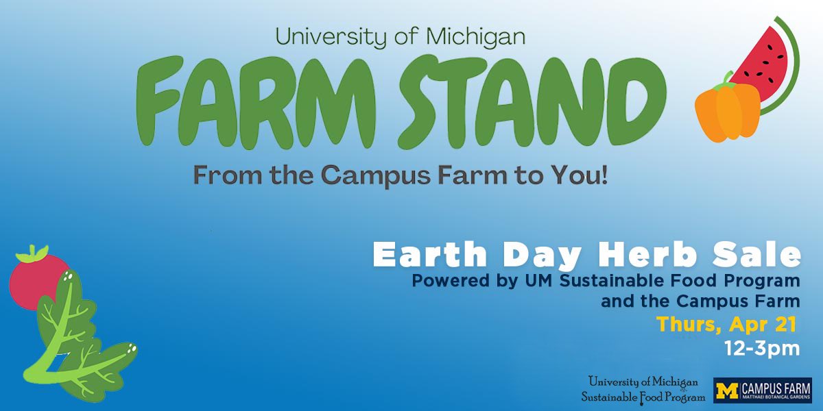 umichSSC's tweet photo. Happening NOW! Head on over to UMMA and grab some greens and chat with the awesome folks at the Campus Farm! #Sustainability #goblue #foodsovereignty https://t.co/BaEkiHX6E5