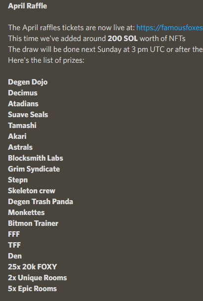 🔥Literally giving away <a href="/FamousFoxFed/">Famous Fox Federation 🦊🟠</a> April raffle tickets. That's the tweet. 🔥

To enter:
1)   Follow  @asimo_x &amp; <a href="/FamousFoxFed/">Famous Fox Federation 🦊🟠</a> 
2)  RT + tag 3 friends.
3)  Join the Discord discord.gg/asimox

Winners in 24hrs. ✅