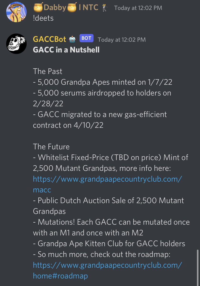 DONT SLEEEEEP ON <a href="/GrandpaApeCC/">Grandpa Ape Country Club</a> did you miss the #BAYC train. Fear not. Then Degens have to get old at some point and what do they turn into..? #GrandpaApeCountryClub and keep on being a Degen even in old age. #GACC fam for the win. 💎