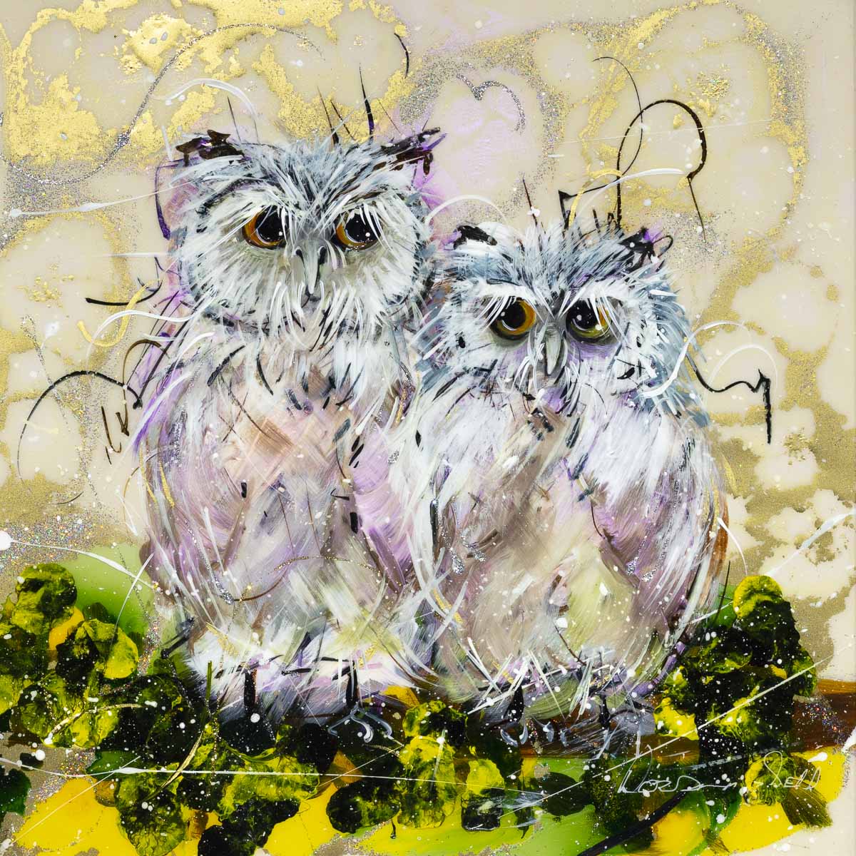 Meet Genna and Geoffrey, the winged friends Rozanne Bell has welcomed to her diverse collection with us at Wyecliffe. Explore more about this charming original below. #original #owl