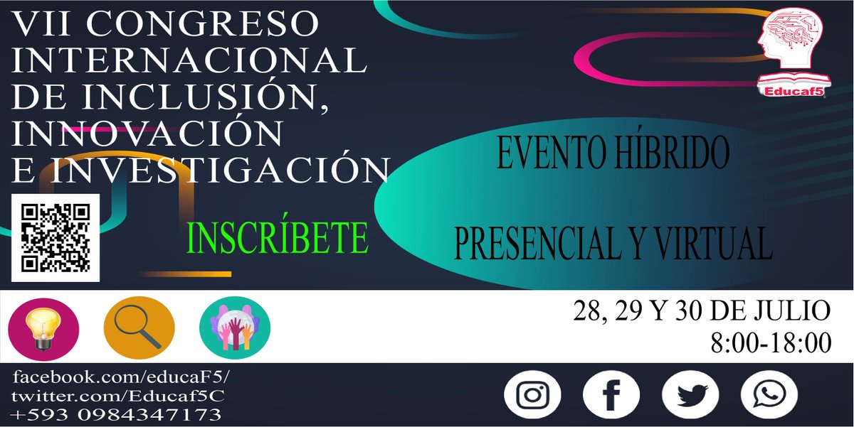 TICeducacionEc's tweet photo. @voceriagobierno @Maisa_Rojas Estimad@s docentes les invitamos al Congreso Internacional de Inclusión Innovación e Investigación modalidad Virtual FacebookLive  28 29 30 julio 8.00am 22.00pm https://t.co/InrpwW0bI5 #CongresoQuito #cursoonline #boscan #formacion https://t.co/muk3vtifb2