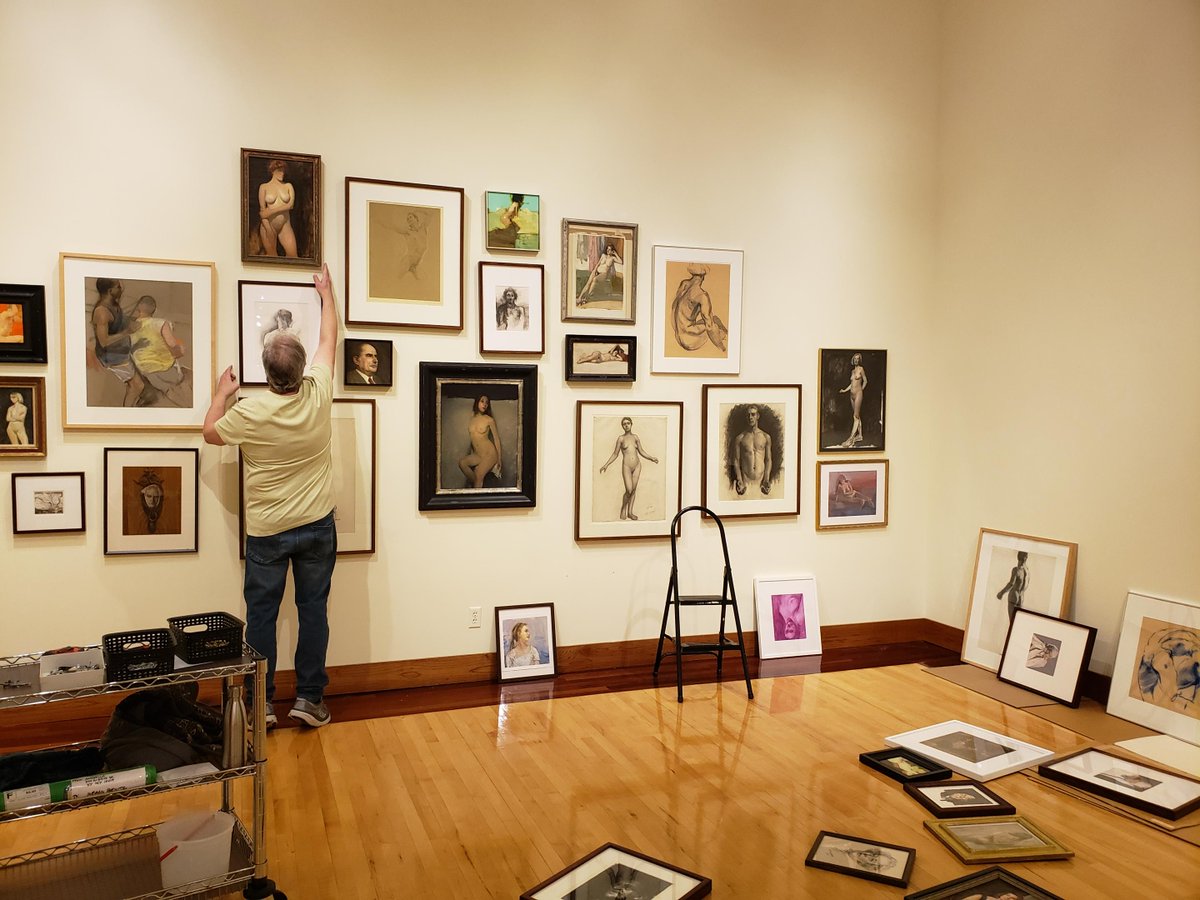We spy <a href="/STJ_Art/">Stephen T. Johnson</a> hard at work installing his new show in #StJoeMO! 
Join us 4/22 from 4-7 pm for a #FREE reception celebrating 3 new exhibitions opening this weekend🎨