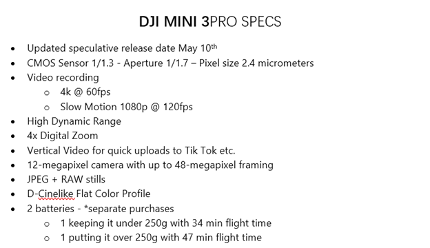 DAYVO_3's tweet photo. I got tired of searching for all the DJI Mini 3 Pro features so I put it all together below.  Enjoy! https://t.co/t2FYwZeCC9