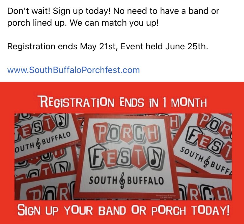 South Buffalo Porchfest (@SPorchfest) on Twitter photo 2022-04-21 16:32:48