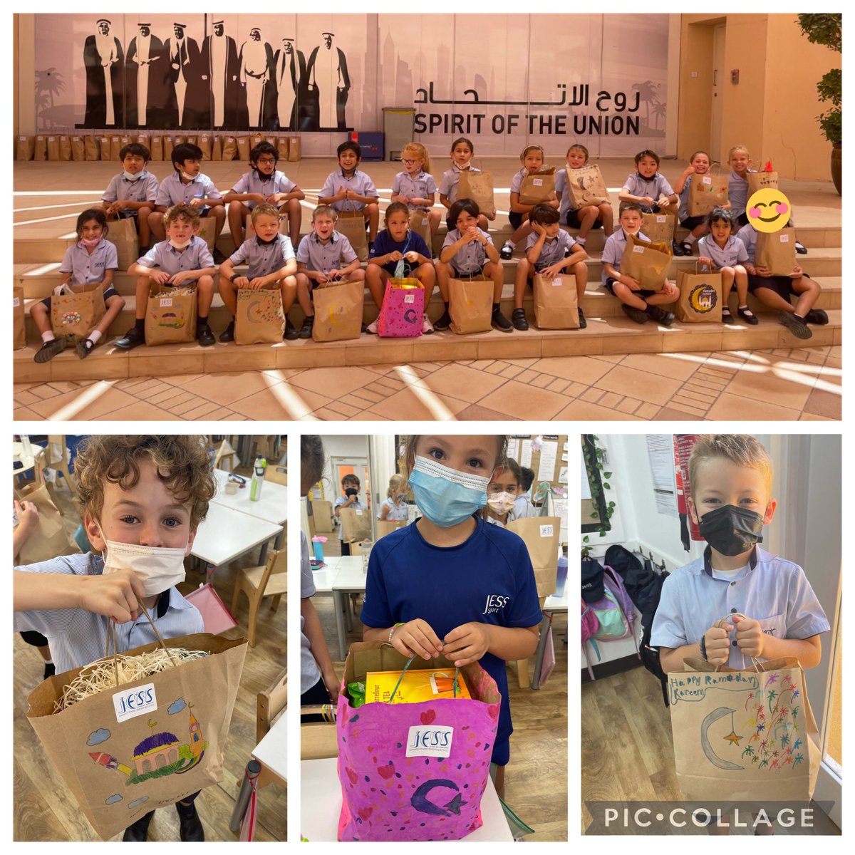 JESSPrimaryYR2's tweet photo. In true spirit of Ramadan, the children were thrilled to deliver their food bags today for the @RedCrescentUAEU ๐โจ @JESSDubai @JESSPrimary #JESSpriCares #JESSValues https://t.co/NZ4xHc5bvd