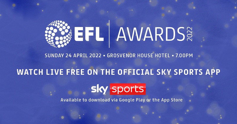EFL's tweet photo. 🏆 This season’s highly anticipated #EFLAwards will be available to watch live and for free on the @SkySports app on Sunday evening.📱

#EFL