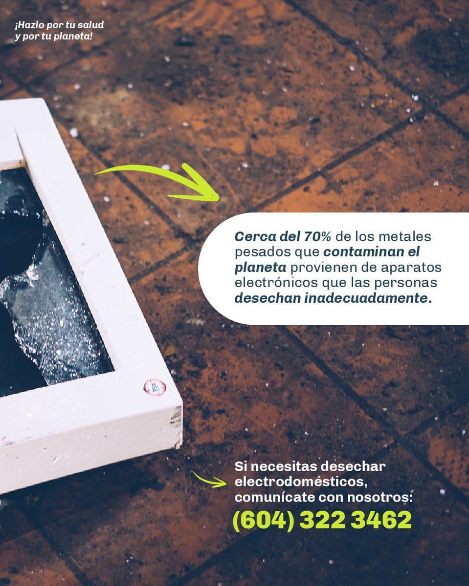 CicloTotal's tweet photo. Los electrodomésticos 🖥️ tienen un proceso de desecho diferente a los demás residuos🗑️, por eso si necesitas hacerlo solo debes solicitar una recogida especial 📲 con CicloTotal para cuidar tu salud y la del planeta. 
¡Súmate al cambio! 🌍 https://t.co/tgOz97gTba