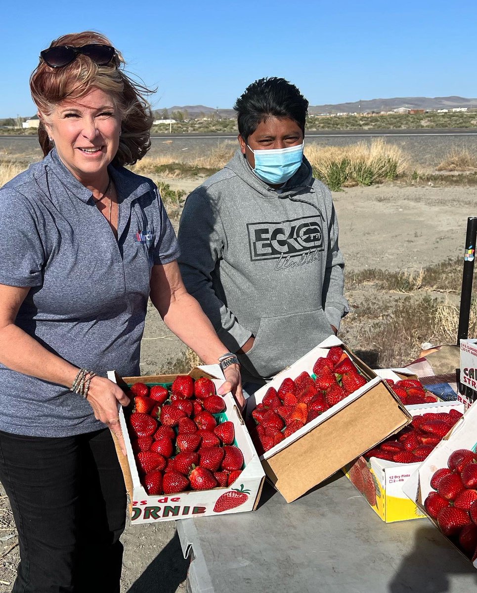 debra_march's tweet photo. Enjoyed some Strawberries and dinner with new friends in Dayton last night. #RoadTrip #Dayton #Ruraltour #LtGovernor2022 #GetoutsideNevada https://t.co/8XMUJvGB9I