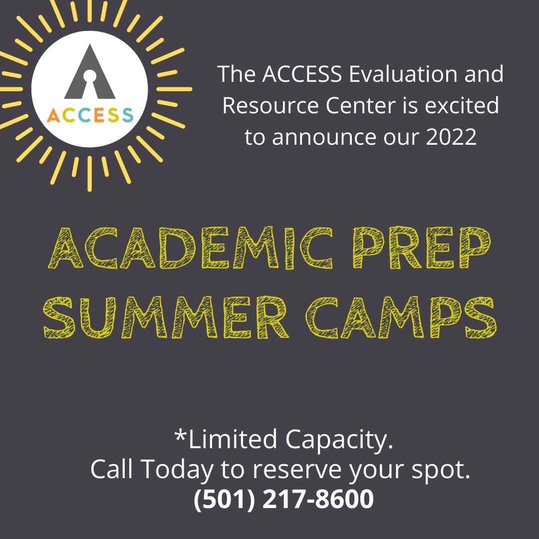 ACCESS Academic Prep Summer Camps are BACK! Summer break brings a season of fun, but it can also bring students the “summer slide.” We are here to help ensure that learners of all types keep up their readiness skills over the summer months! Learn more at ow.ly/FHfL50IORfu.