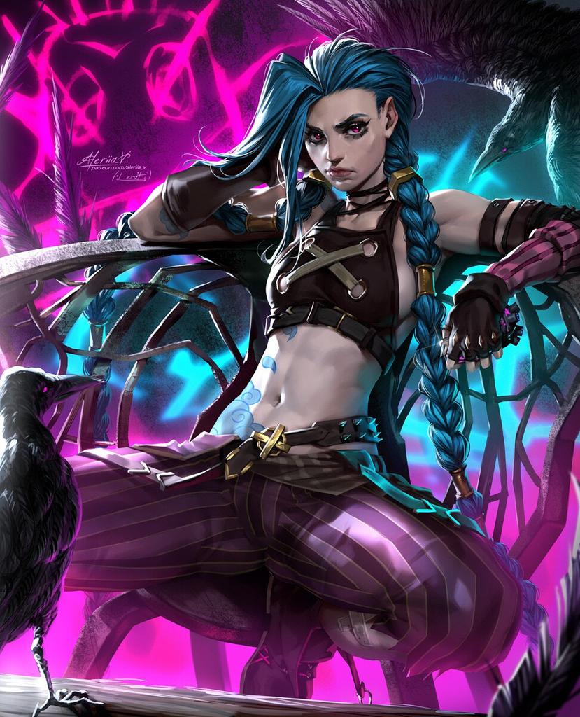 Jinx, a maniacal and impulsive criminal from Zaun, lives to sow chaos without stopping to think about the consequences.

Jinx -Art by Aleriia_V - ArtStation

#leagueoflegends #Videogame #girl #fanart #art #WomensArt #woman