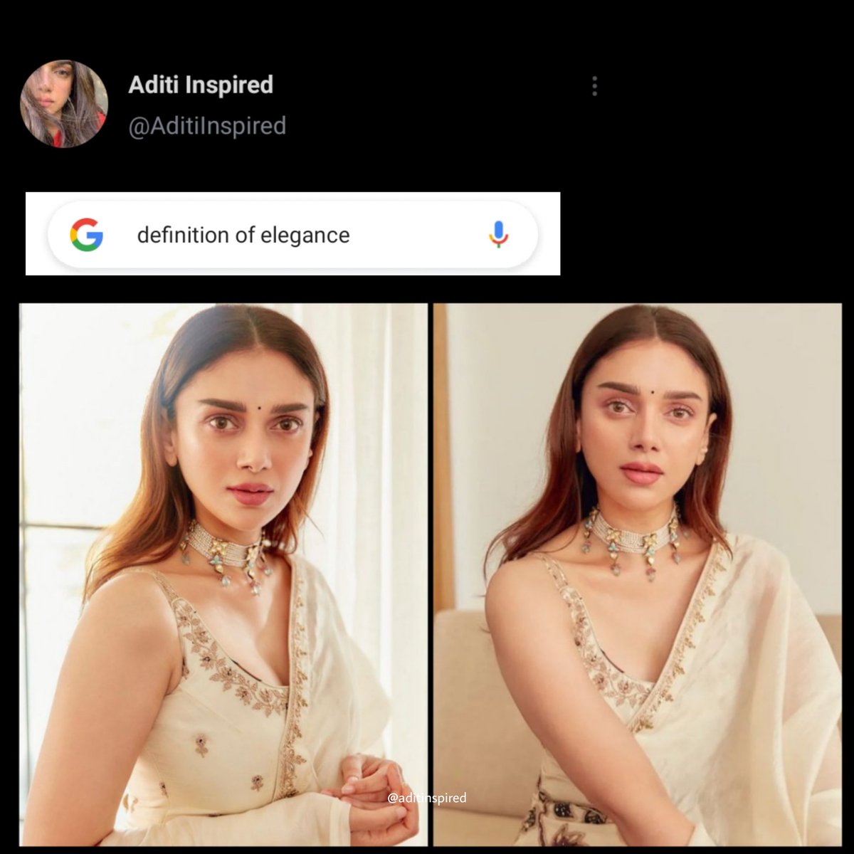 AditiInspired's tweet photo. ❤️🙈 @aditiraohydari elegance! https://t.co/LIIigOSZ08