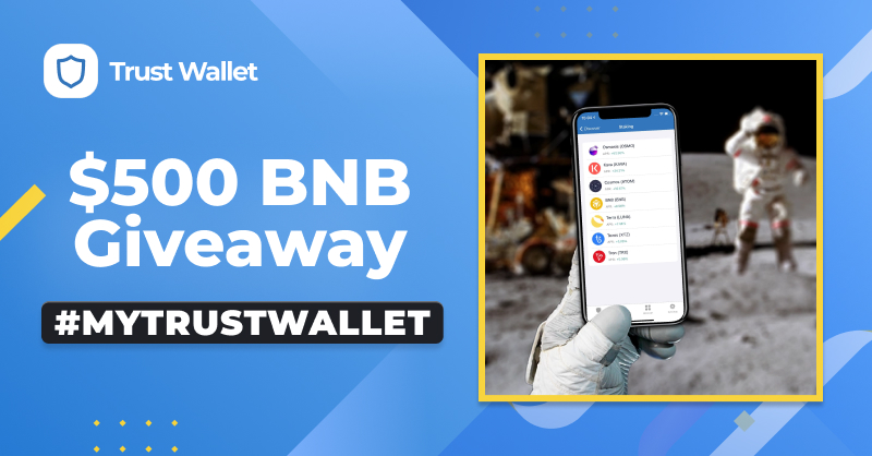 Trust Wallet (@trustwallet) on Twitter photo 📸 💰$500 $BNB GIVEAWAY! 💰📸
Let’s see where you’re using Trust Wallet in the world 🌎
How to enter:
💙Retweet
💙Follow <a href="/TrustWallet/">Trust Wallet</a>
💙Post a photo of you using Trust Wallet with the hashtag #MyTrustWallet
📸 Bonus points for creativity!
🎉 5 winners, $100 each. 📸 💰$500 $BNB GIVEAWAY! 💰📸
Let’s see where you’re using Trust Wallet in the world 🌎
How to enter:
💙Retweet
💙Follow <a href="/TrustWallet/">Trust Wallet</a>
💙Post a photo of you using Trust Wallet with the hashtag #MyTrustWallet
📸 Bonus points for creativity!
🎉 5 winners, $100 each.