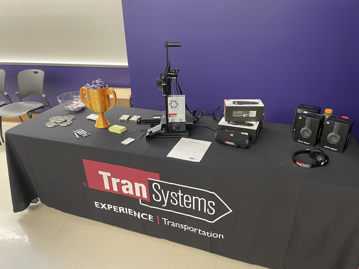 TranSystems's tweet photo. #TBT to Andrew Bernica, Slade Engstrom and Michael Bailey representing #TranSystems as judges at the K-State 3D Printed Railway Bridge Competition! 

#RailwayBridge #KState #BridgeCompetition #EngineeringCompetition https://t.co/ZWuwqrdUTR