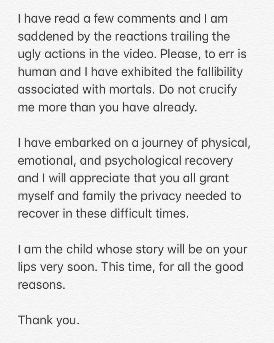 JulieAnke's tweet photo. I am Sorry. It’s with a heart full of remorse that I wish to apologize to every Nigerian who’s had to see the now-viral video clip of me and some of my classmates.
 @instablog9ja @gistloversgram @GossipMillNaija  #ChrislandSchool #chrisland #Chrislandvideo #chrislandleaked https://t.co/LBa9wgchfO