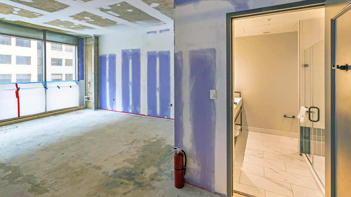 DPRConstruction's tweet photo. In Capitol Hill, a dated office building is becoming an experiential, urban destination through collaboration with @Surepods, use of #prefabrication and reliance on DPR's self-perform teams: https://t.co/PjsYcb5evk https://t.co/sV4vieUtkX