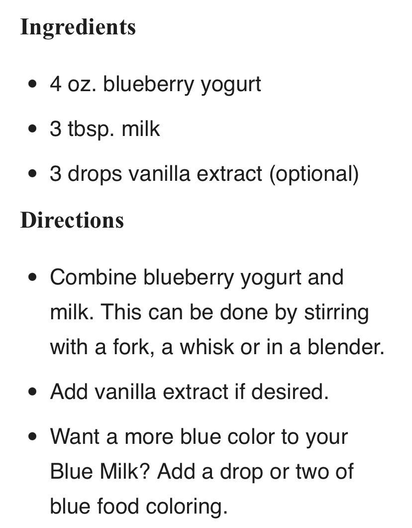 Happy Thirst-quenching Thursday!! Today we have a recipe for Blue Milk(we will have more options for Blue Milk at a later date too) #starwars #bluemilk