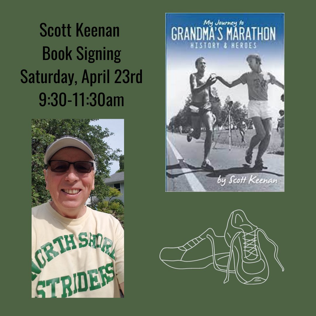 FitgersBooks's tweet photo. The author visiting this Saturday is none other than Scott Keenan! We can't wait to see him and hear all of his insights about how Grandma's Marathon began. Maybe we will see you here too!

#authorsigning #grandmasmarathon #indiebookstore https://t.co/dHSMs3RduW