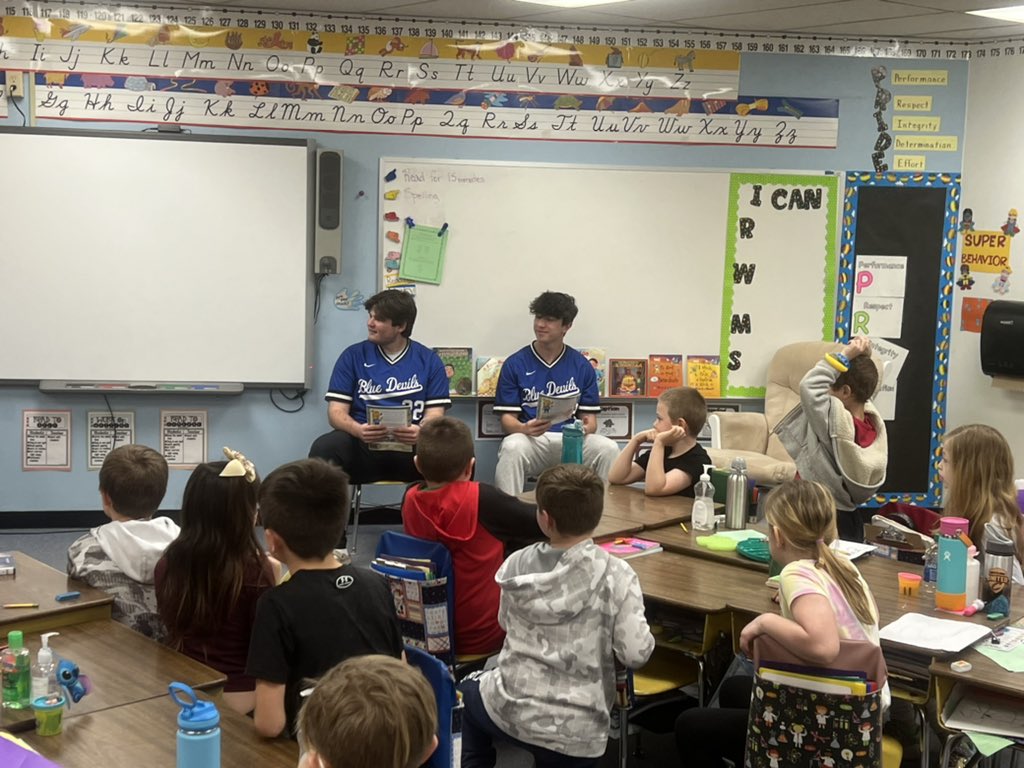 Our Spring Athletes are out in all 7 of our elementary buildings this afternoon reading to our 2nd grade classrooms