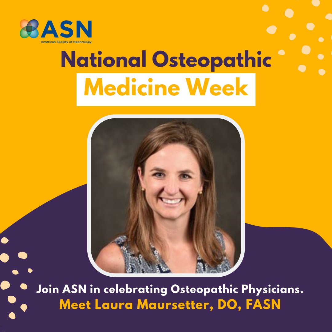 “The osteopathic profession looked at who I was and how I would function as a physician. The idea of looking at illness through system interactions and including less traditional forms of treatment seemed a logical and inclusive approach to providing healthcare.” @ProNephro
