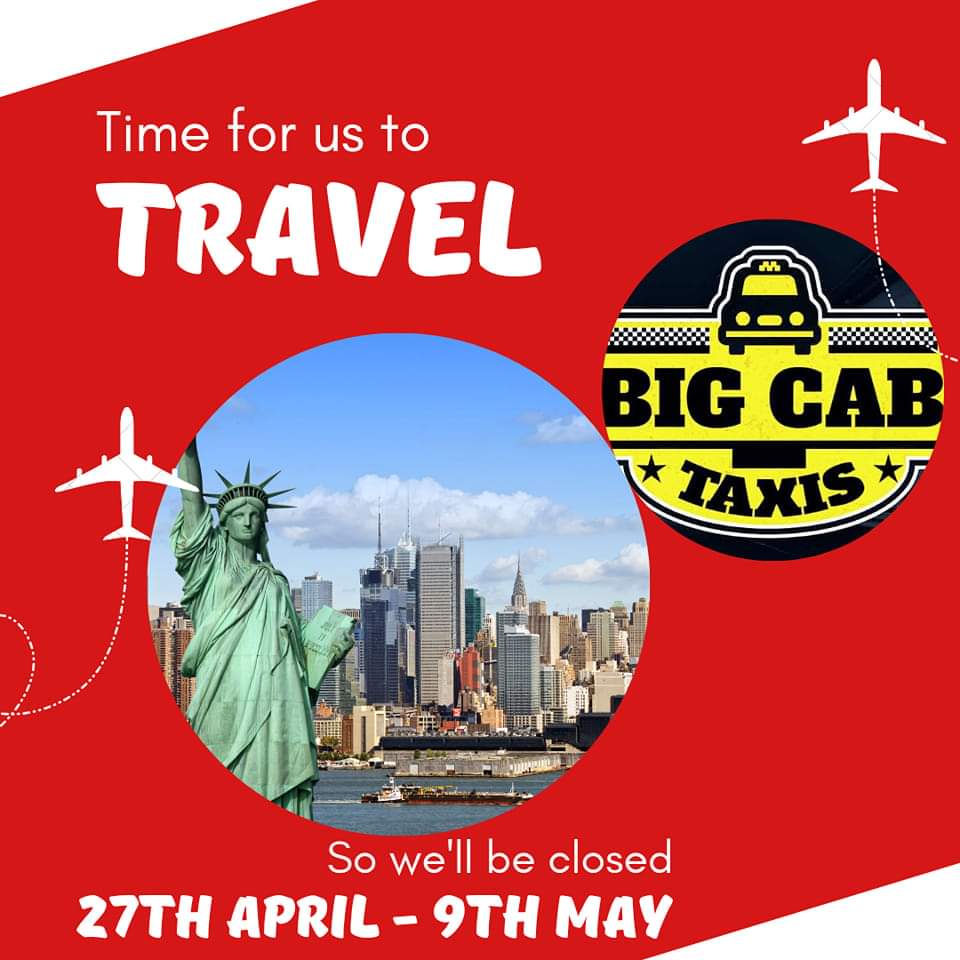 BigCabTours's tweet photo. This is some advanced warning that #BigCab will be closed while we take a break. https://t.co/dYhscZfzbg