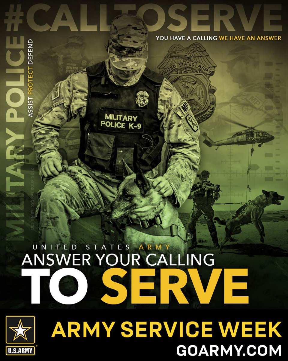 #MilitaryPolice - #ArmyServiceWeek
These #Soldiers protect lives and property on Army installations by enforcing military laws and regulations. 
Visit @goarmy and search #ArmyMOS 31B and #ServeWithUs