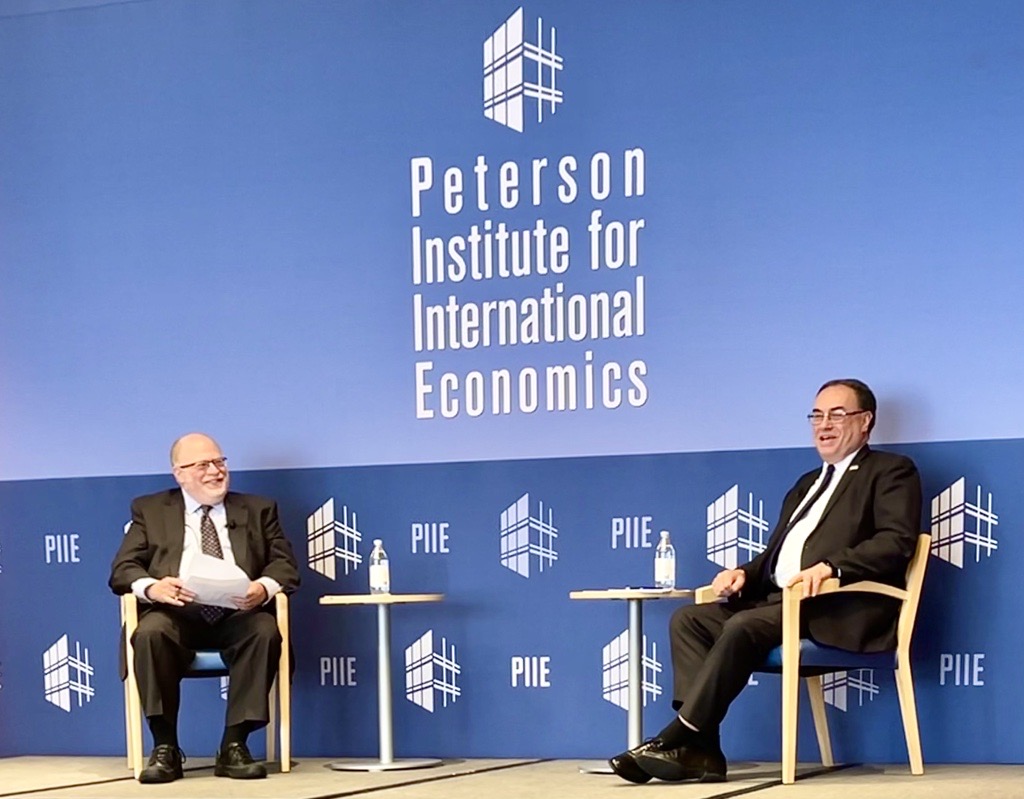 PIIE's tweet photo. We just concluded our #MacroWeek2022 discussion with Bank of England Governor Andrew Bailey. He & @AdamPosen covered UK inflation & targeting regimes, financial sanctions & stability, crypto, & forays into central bank digital currencies.
Watch it here: https://t.co/xGc1xfdgd8 https://t.co/Ao6vkCELu6