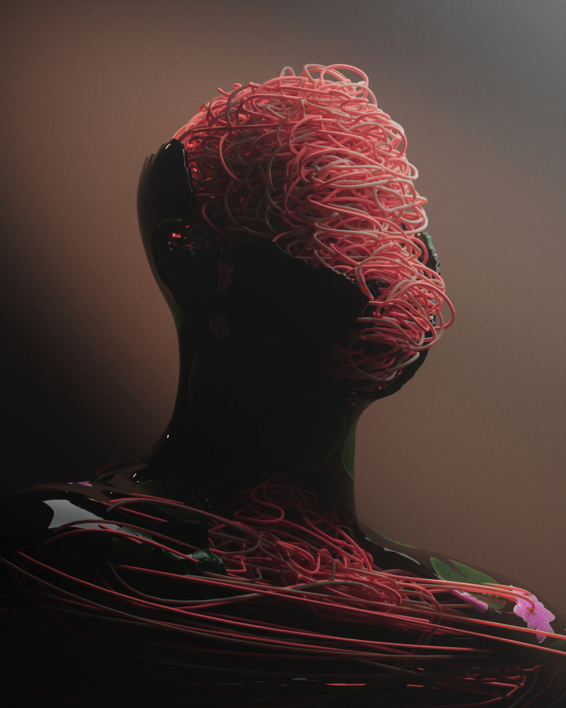 Got my first Tezos NFT Art from <a href="/notvilecorpses/">vilecorpses.eth</a> as a gift! 🔥 Humanoid Collection: Wires in a Lake