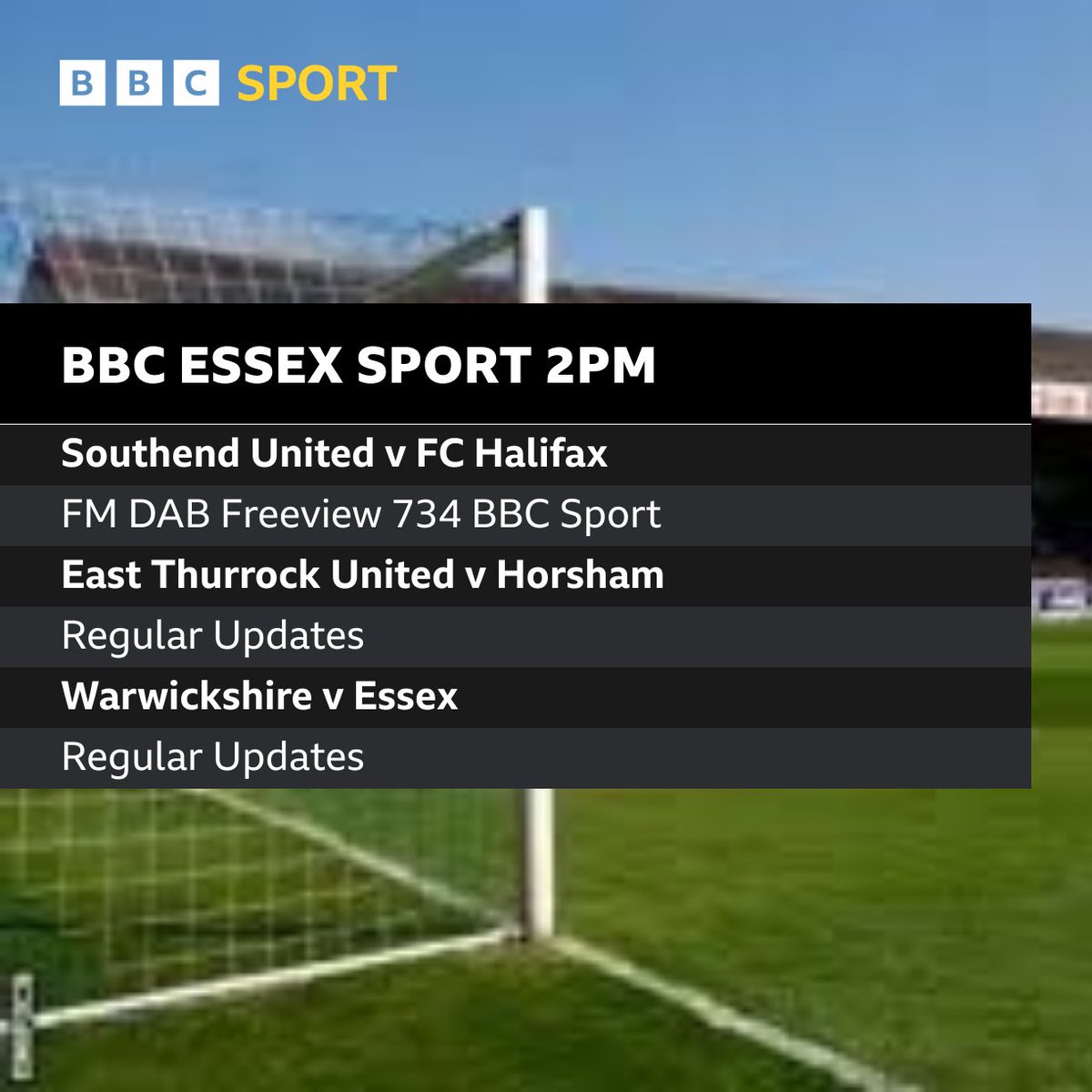 LISTEN: <a href="/BBCEssexSport/">BBC Sport Essex</a> is back from 2pm today and you can have your say on your team's performance.