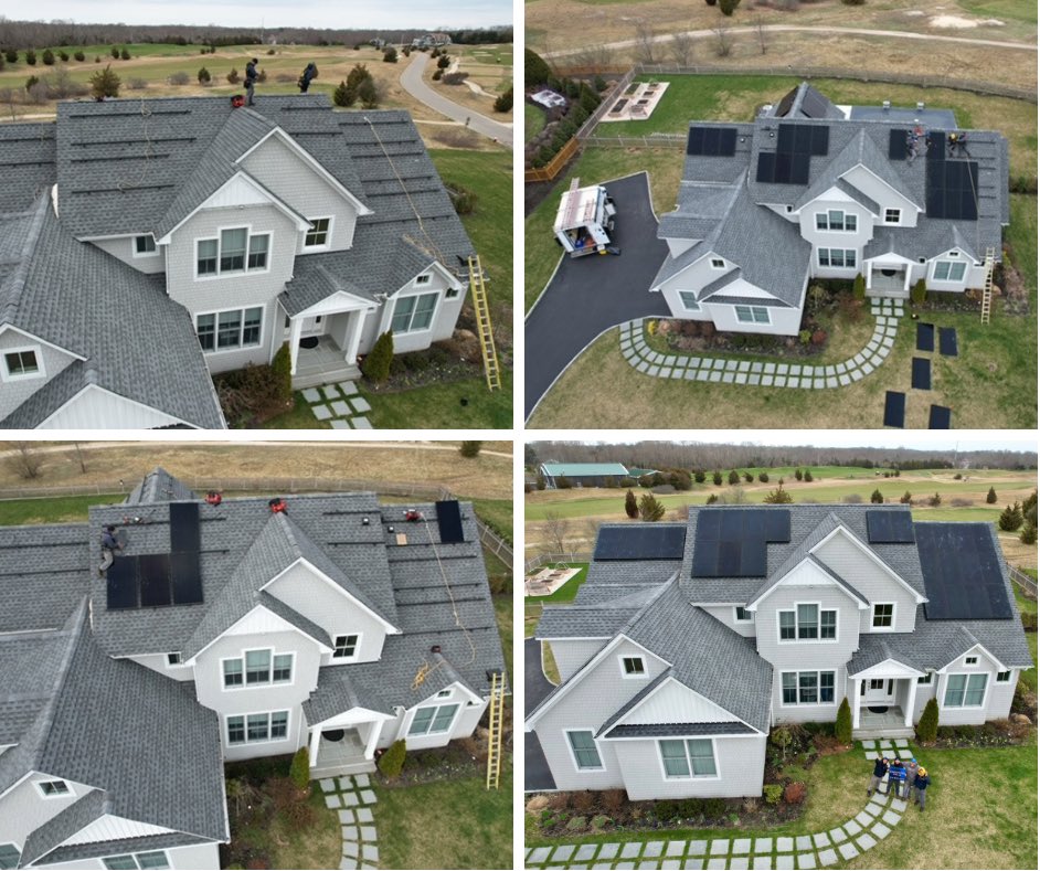 EmPowerSolar's tweet image. #PowerMoveThursday ⚡️
We completed this residential solar install 2 weeks ago in Laurel, NY. The custom 13.2 kW system has thirty-three 400-Watt @SunPower panels and is estimated to save the homeowner $3,494 a year! 🌞