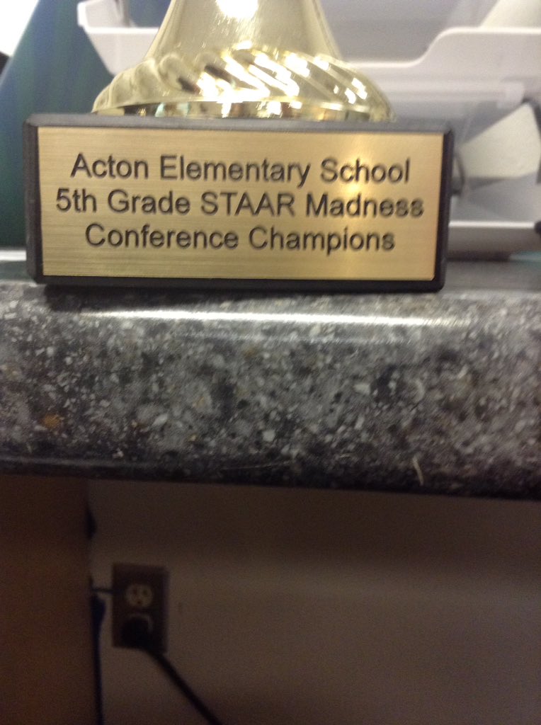 Here is our March Madness Conference update!!  Conference winners get the trophy!! #kidtweet #MarchMadness #ActonFam