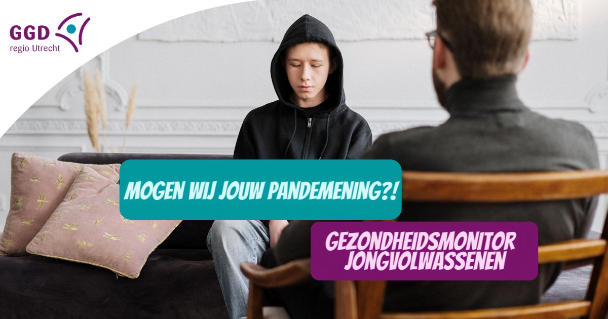 ggdru's tweet photo. GGD start onderzoek naar de impact van corona op gezondheid, welzijn en leefstijl van jongvolwassenen (leeftijd 16 t/m 25 jaar). Meer informatie op: https://t.co/2RLmVw1MiS https://t.co/j5RmKy90fc