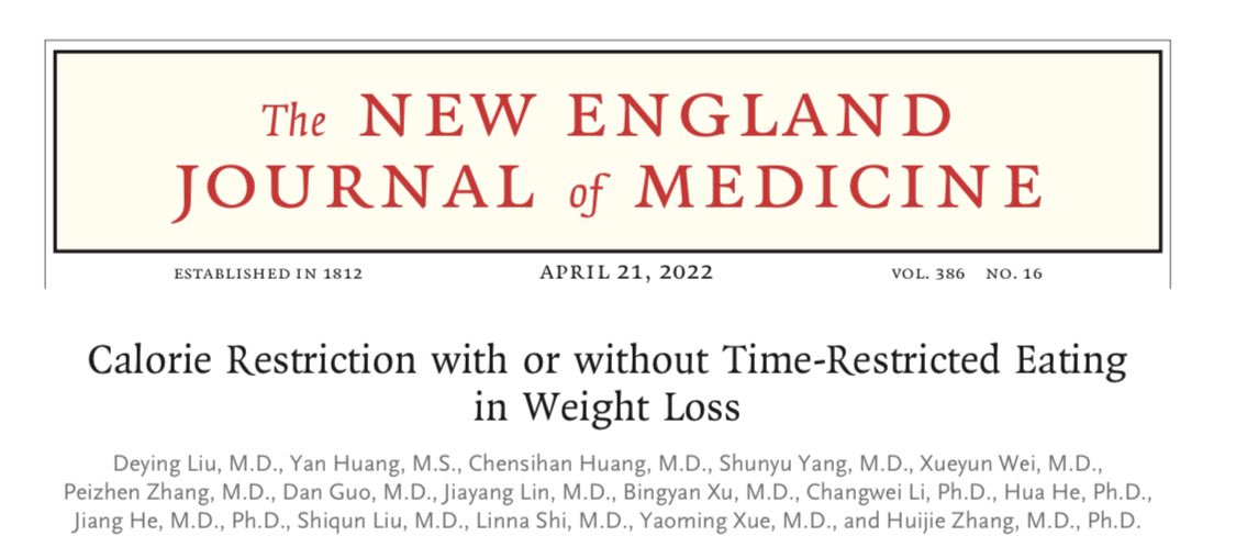 ⏳ A IGUALDAD DE CALORÍAS: ¿SE PIERDE MÁS PESO HACIENDO AYUNO INTERMITENTE?

⚠️🥰Vamos a hablar del ESTUDIO DE MODA publicado en la revista MÉDICA MÁS PRESTIGIOSA

✅¿Es el ayuno intermitente es mejor para perder grasa?

Hilo y polémica en 3,2,1… 🧵👇🏻