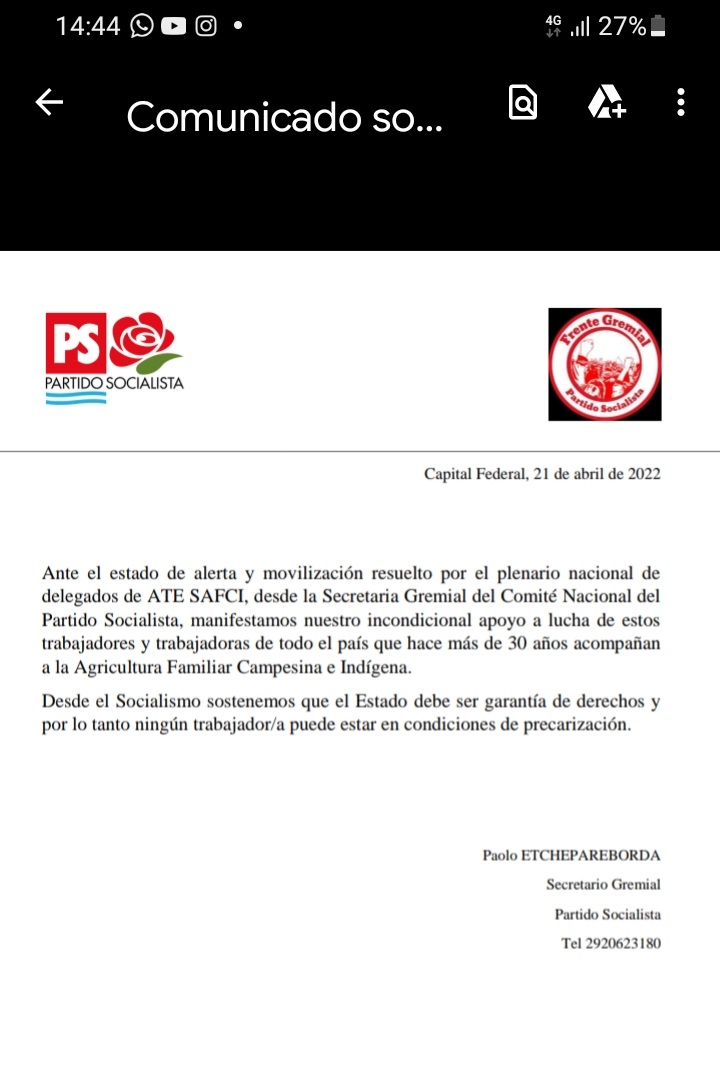 Frente Gremial PS tweet media