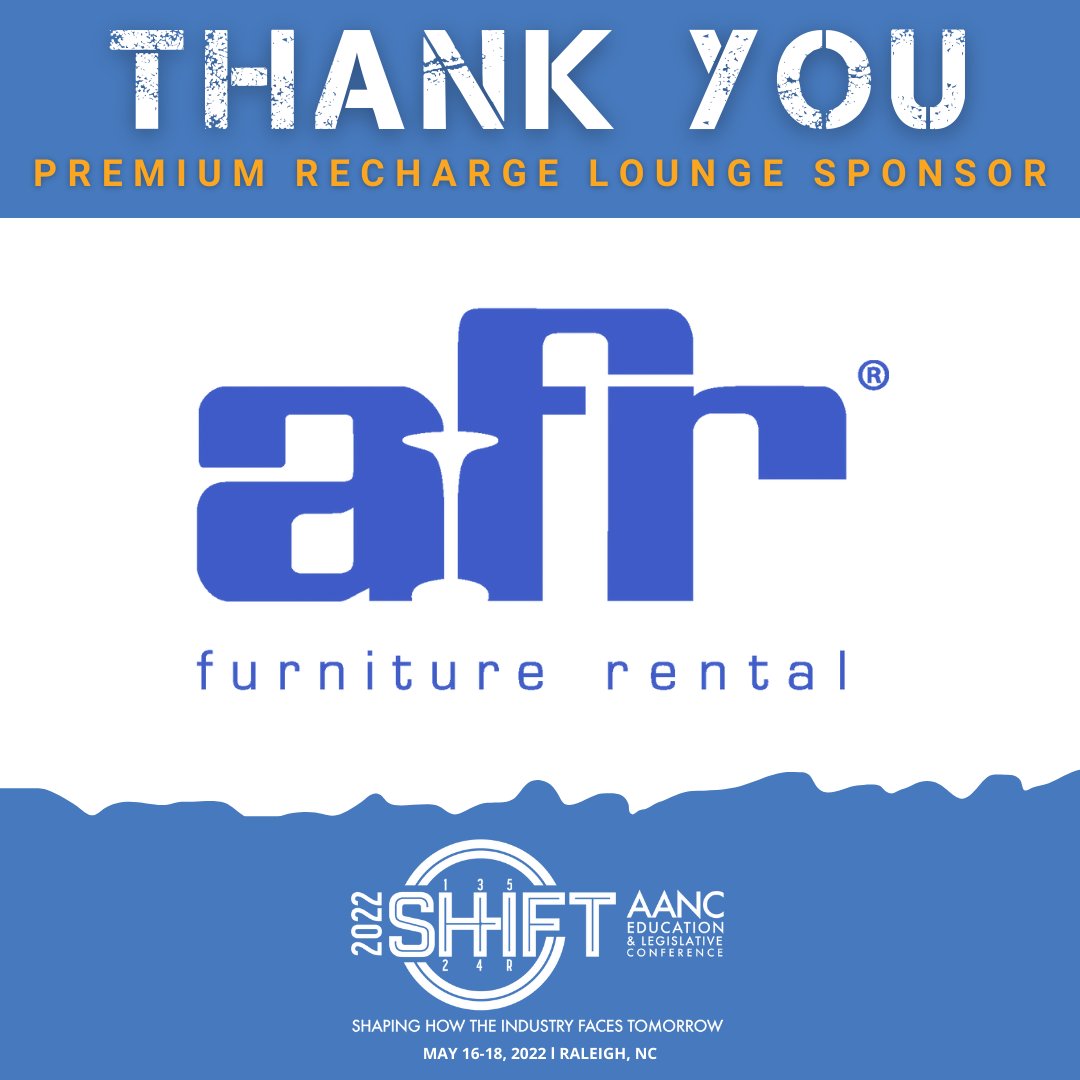 AANCOnline's tweet image. THANK YOU to our #AANC2022SHIFT Premium Recharge Lounge Sponsor: AFR Furniture Rental! Not yet registered? Follow this link to reserve your spot: tinyurl.com/AANC2022confer…. #AANC2022SHIFT #getSHIFTdone #SHIFThappens #ohSHIFT