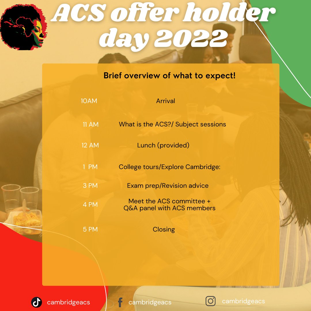 It's that time of year again!! CAMBRIDGE ACS OFFER HOLDER DAY 2022!!